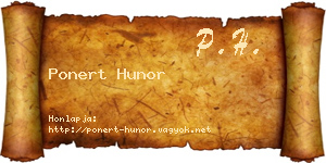 Ponert Hunor névjegykártya